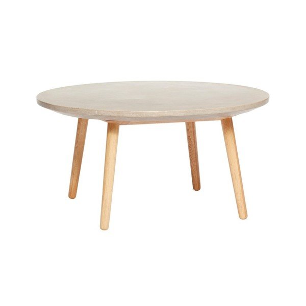 Konferenční stolek s betonovou odkládací deskou Hübsch Agne, ø 80 cm