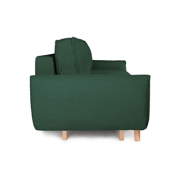 Divano verde scuro allungabile/con contenitore con rivestimento in velluto a coste 218 cm Tori – Bonami Selection-image-2