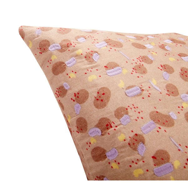 Cuscino in cotone beige e rosa Spot, 50 x 50 cm - Hübsch-image-2
