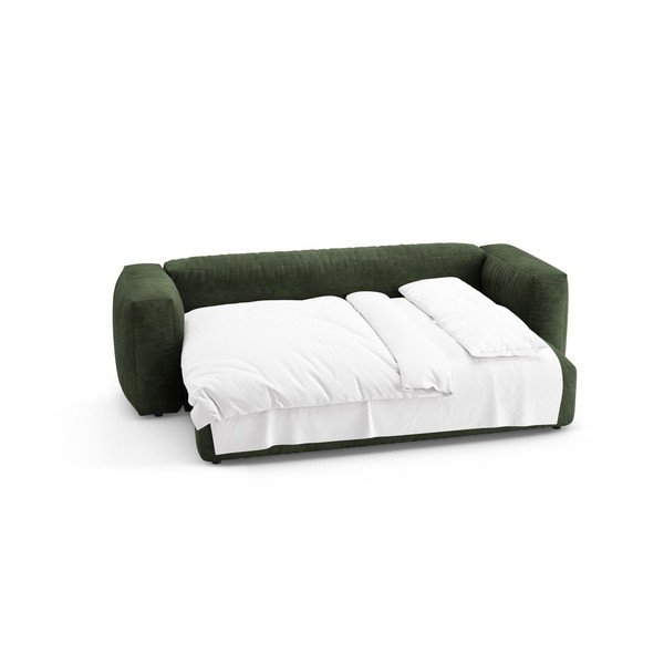Divano componibile verde allungabile con rivestimento in velluto 264 cm – Micadoni -image-4