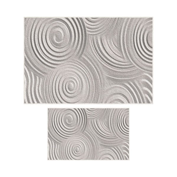 Set di tappetini per il bagno grigio chiaro 2 pz 60x100 cm – Foutastic