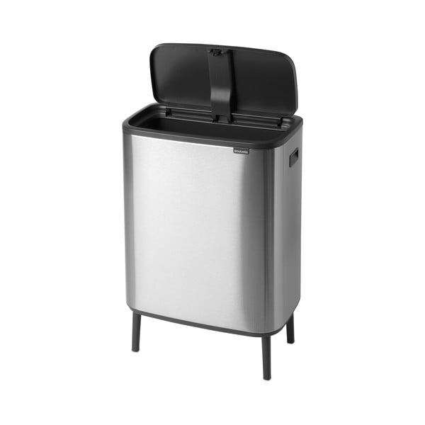 Bidone in acciaio touch in argento opaco 60 l Bo Touch Bin Hi - Brabantia