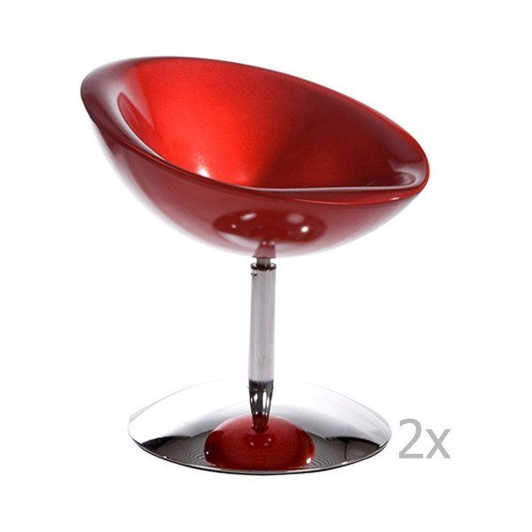Set di 2 poltrone girevoli rosse Design Bowl - Kokoon-image-1