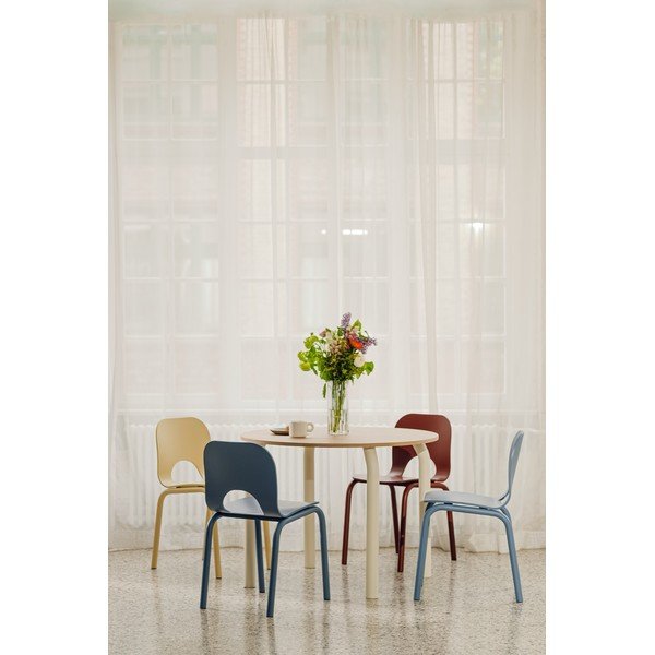 Tavolo da pranzo rotondo con piano effetto rovere ø 100 cm Meko – noo.ma-image-1