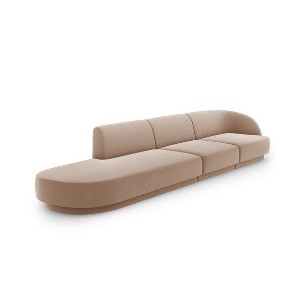 Divano in velluto beige 328 cm Miley - Micadoni Home-image-3