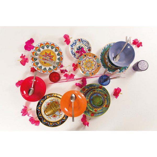 18dílná sada barevných talířů z porcelánu a kameniny VDE Tivoli 1996 Renaissance-image-3