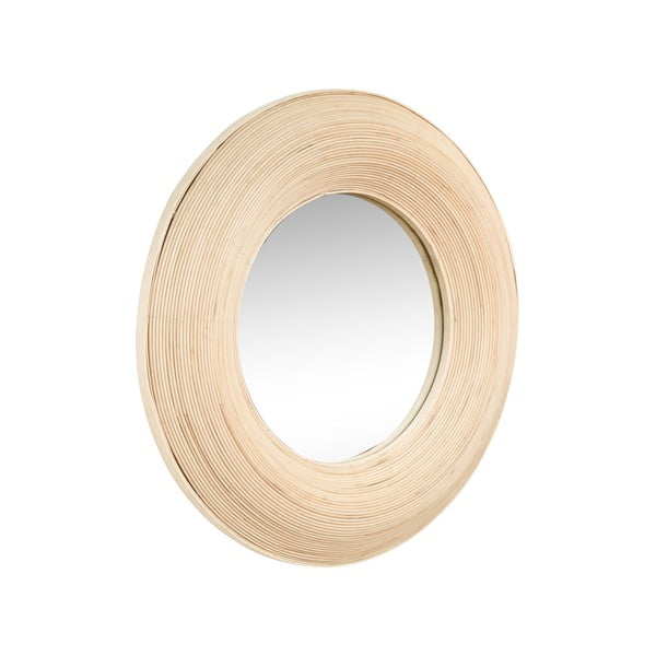 Specchio da appendere con cornice in bambù ø 60 cm Blush - Hübsch
