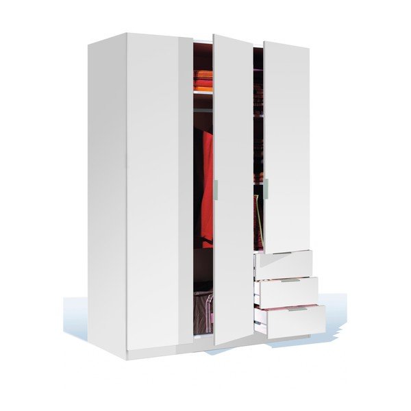 Armadio bianco con 3 cassetti Fiona - Evergreen House