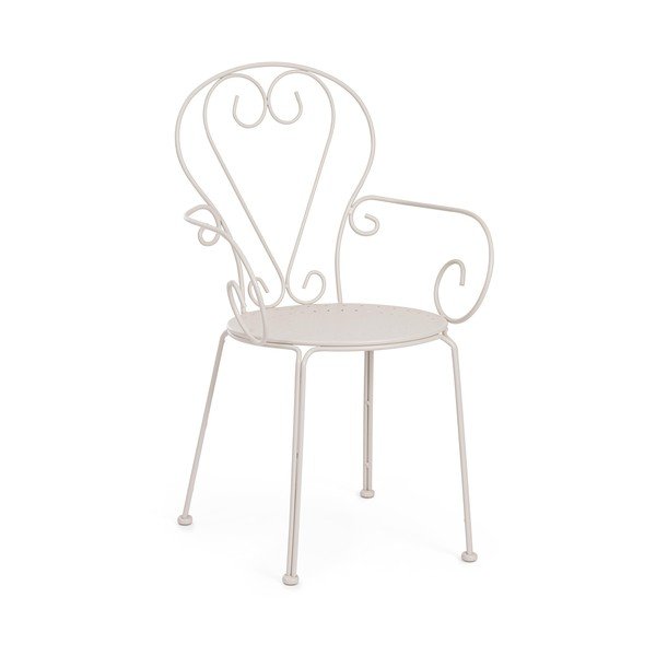 Sedia da esterno beige in metallo Etienne – Bizzotto