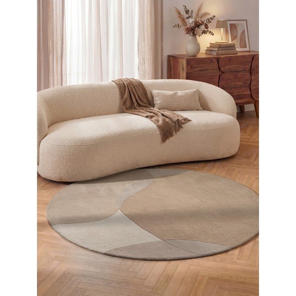 Tappeto rotondo beige in lana ø 200 cm Ovia – Villeroy&Boch-image-1