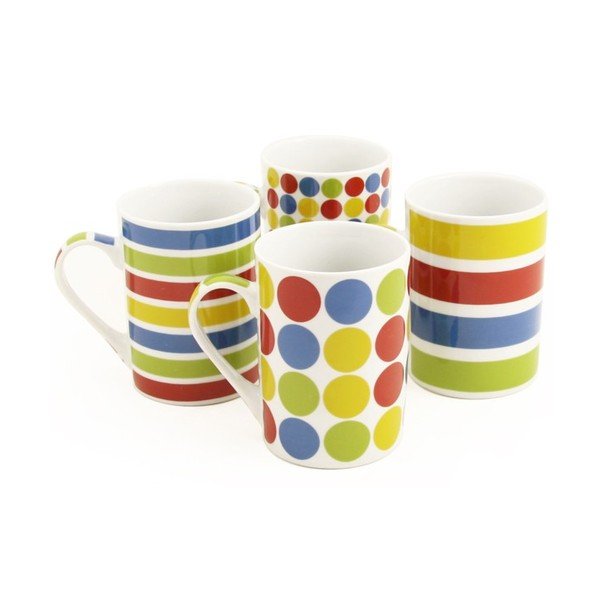 Sada 4 porcelánových hrnků Ludos