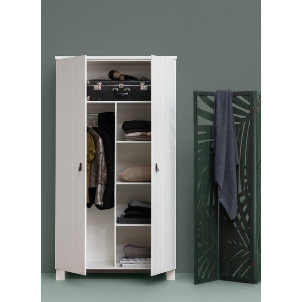 Armadio in pino bianco 111x202 cm Ties - WOOOD-image-1