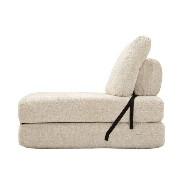 Poltrona bianca allungabile con rivestimento in bouclé Faster – Mauro Ferretti-image-4