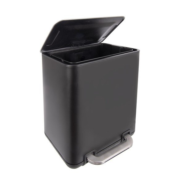 Cestino per la spazzatura nero in acciaio inox con pedale 20 l Black – Orion-image-2