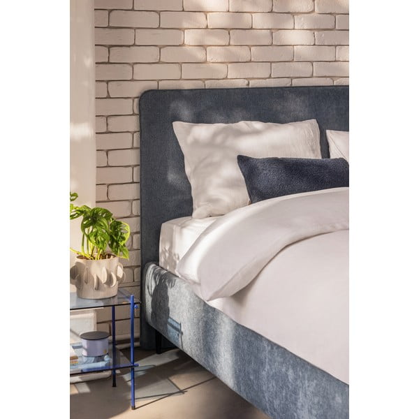 Letto matrimoniale imbottito blu con rete inclusa 160x200 cm Noira Slim – Bonami Selection-image-3