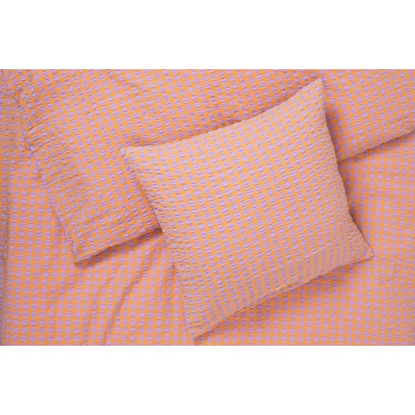 Biancheria da letto singola in crêpe arancio-lavanda 140x200 cm Bæk&Bølge - JUNA-image-2