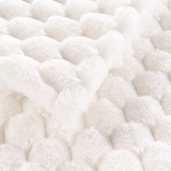 Coperta color crema in micropile 220x240 cm Frosty – douceur d'intérieur-image-4