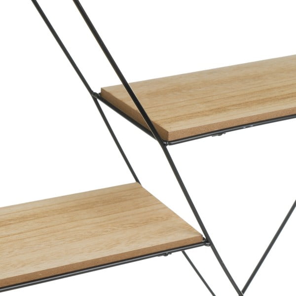 Scaffale a castello in colore nero-naturale 50 cm - Casa Selección-image-1