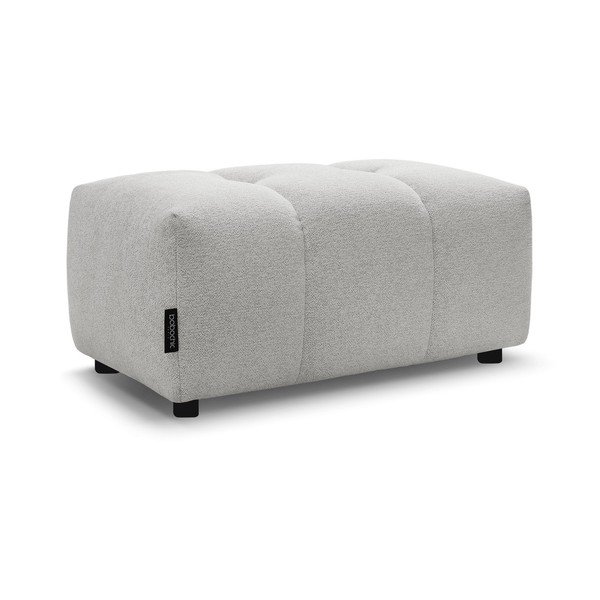 Poggiapiedi grigio chiaro con rivestimento in ciniglia Roxelane – Bobochic Paris-image-3