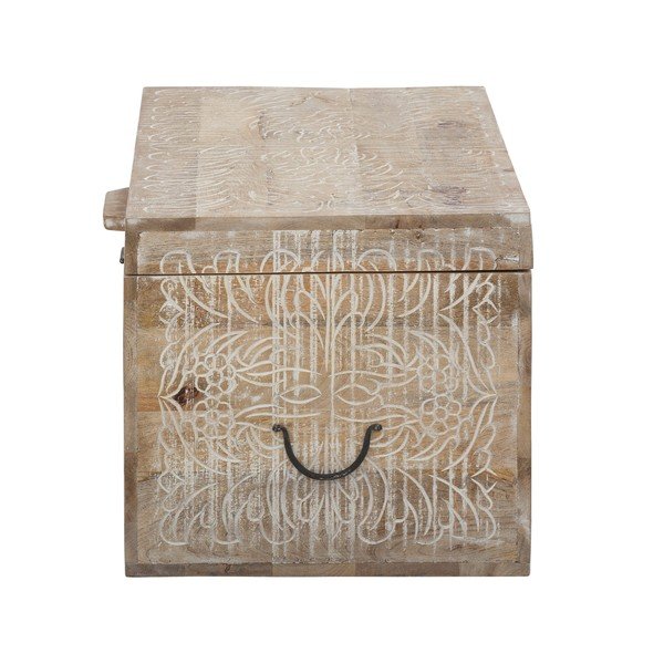 Cassapanca in legno di mango colore naturale 45x50 cm Malati - Støraa-image-4