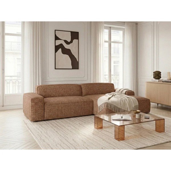 Divano angolare arancione allungabile/con movimento relax elettrico (con penisola a destra) Abel – Bobochic Paris-image-4