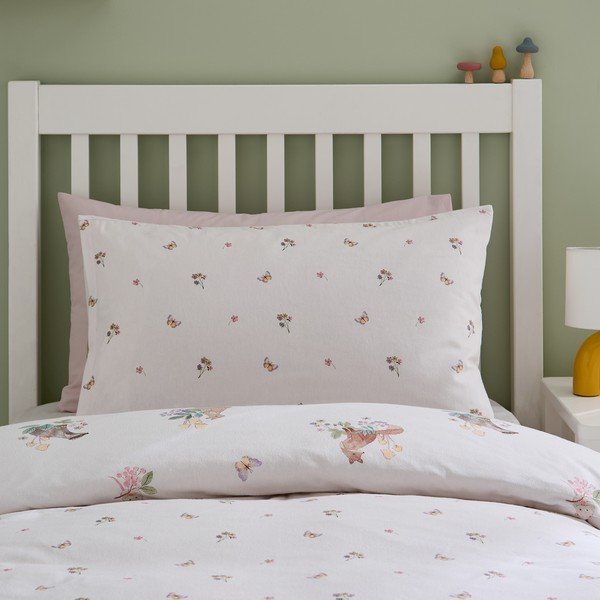 Set copripiumino e federa da bambini color crema in flanella per letto singolo 120x150 cm Brushed Forest Friends – Catherine Lansfield-image-3