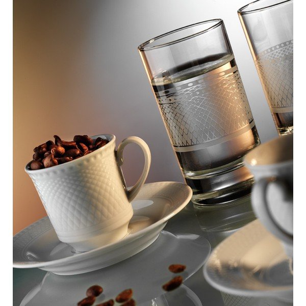 Sada hrníčků na kávu a sklenice Klasika, 12 ks