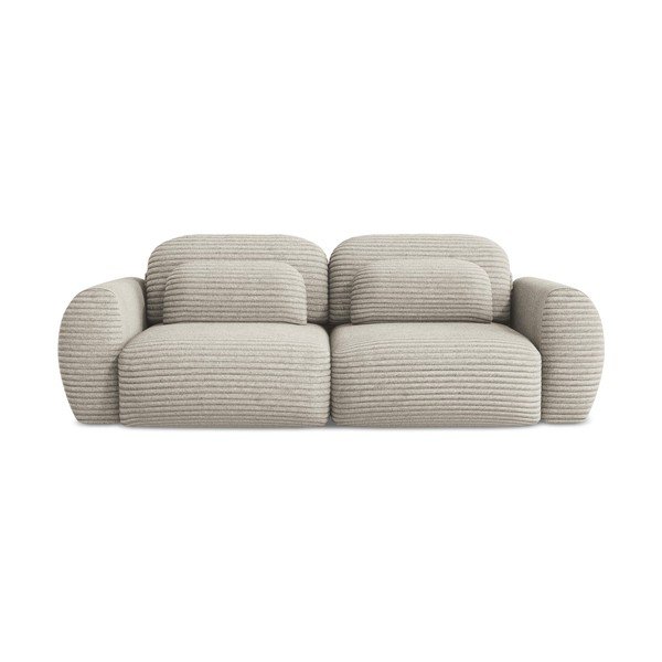 Divano marrone chiaro allungabile/con contenitore con rivestimento in velluto a coste 266 cm Kini – Makamii