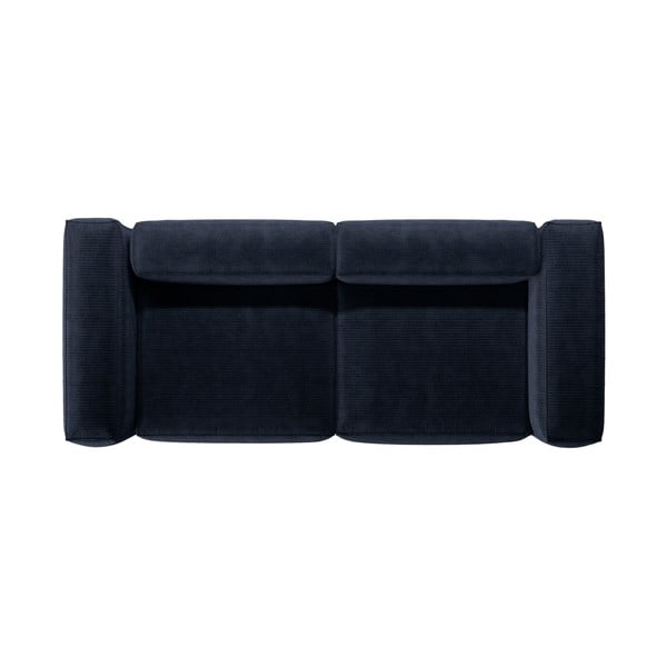 Divano blu scuro con rivestimento in velluto a coste 264 cm Bergamo – Cosmopolitan Design-image-3