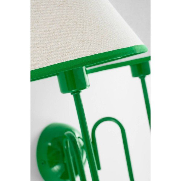 Lampada da parete verde/beige in lino con alimentazione a corrente Juliet – Jotex-image-4