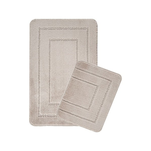 Set di tappetini per il bagno marrone chiaro 2 pz 50x80 cm Cerceve – Foutastic
