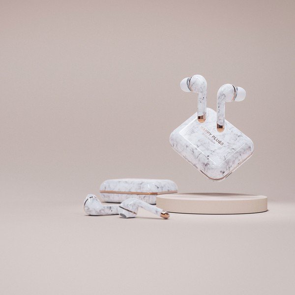 Cuffie wireless in marmo bianco Air 1 Plus In-Ear - Happy Plugs-image-4