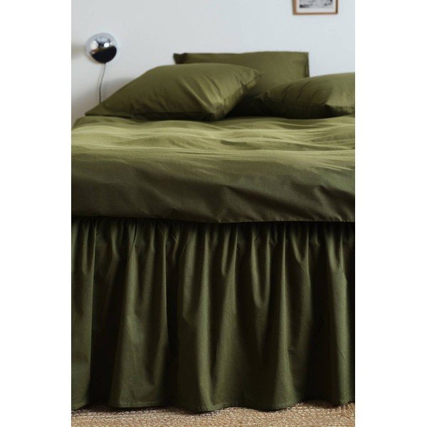 Copriletto color kaki in cotone organico 90x200 cm Zack – Jotex-image-1