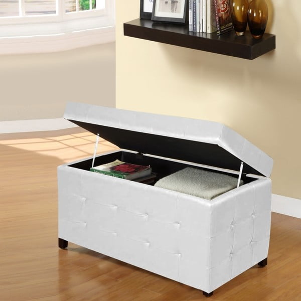 Bílá tabureta s úložným prostorem Evergreen House Multi, 84 x 49 cm-image-1