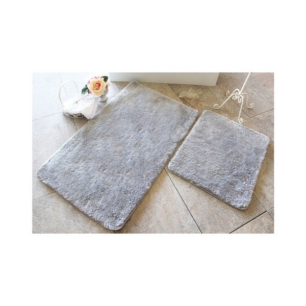 Set di 2 tappetini da bagno grigi - Foutastic-image-3
