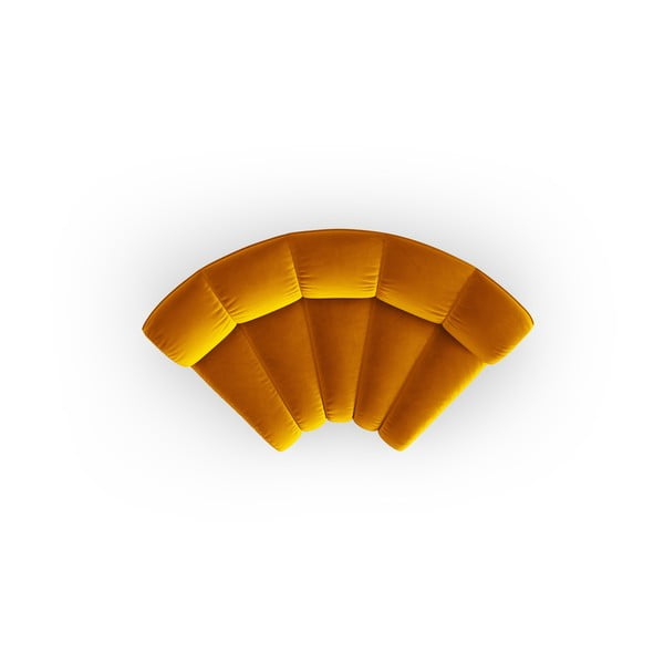 Parte divano componibile giallo con rivestimento in velluto e composizione variabile Lupine – Micadoni -image-2