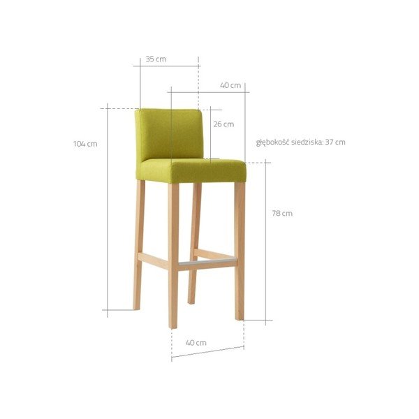 Sgabello da bar rosso con gambe naturali Custom Form Wilton - CustomForm-image-2