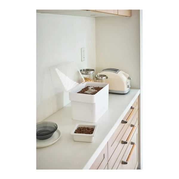 Set di ciotola e contenitore per cibo per animali domestici bianco Tower - YAMAZAKI-image-1