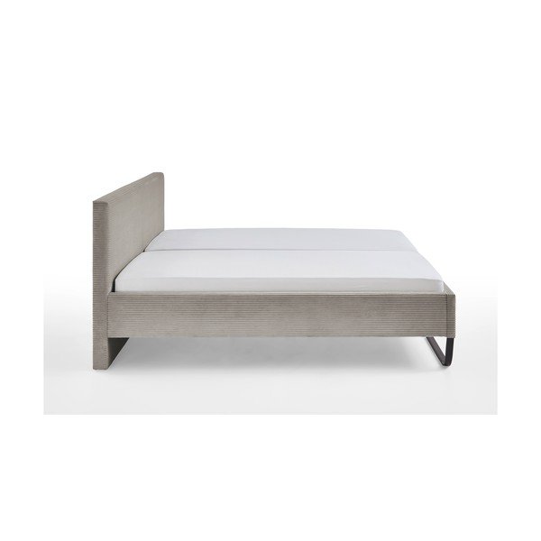 Letto matrimoniale imbottito grigio/marrone rete non inclusa 180x200 cm Swing – Meise Möbel-image-3