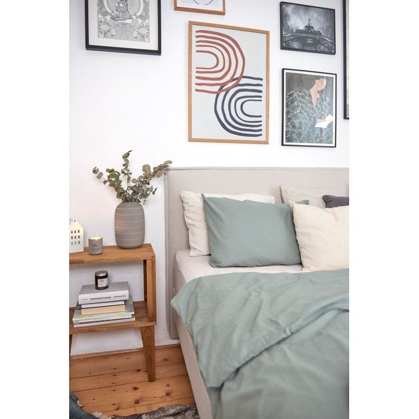 Biancheria da letto singola verde menta in cotone stonewashed , 140 x 200 cm - Bonami Selection-image-3