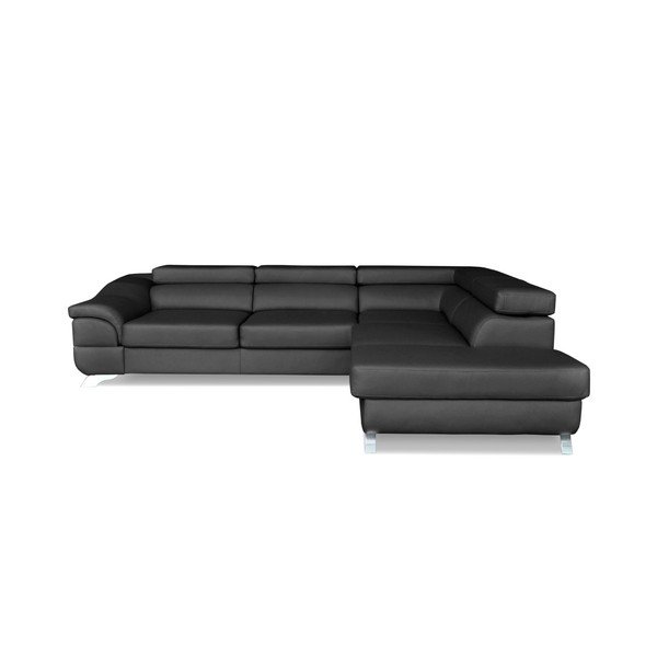 Tmavě šedá rohová rozkládací pohovka Windsor & Co. Sofas Omnikron, pravý roh-image-3