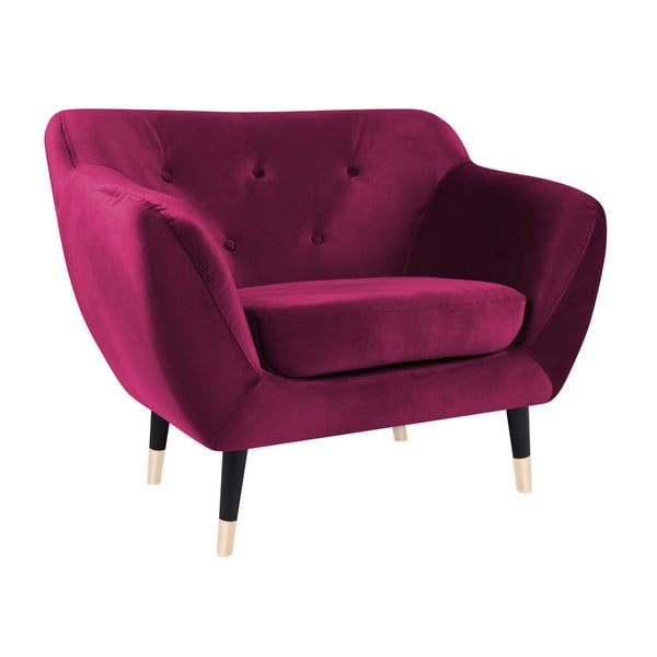 Poltrona rosa con gambe nere Amelie - Mazzini Sofas-image-2