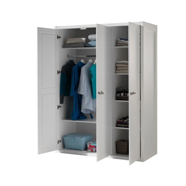 Armadio per bambini bianco, larghezza 145 cm Lewis - Vipack-image-1
