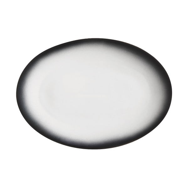 Piatto ovale in ceramica bianca e nera Caviar, 35 x 25 cm - Maxwell & Williams