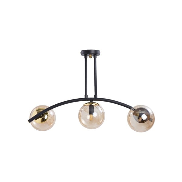 Lampada da soffitto giallo-nera con paralume in vetro ø 15 cm Yay - Squid Lighting