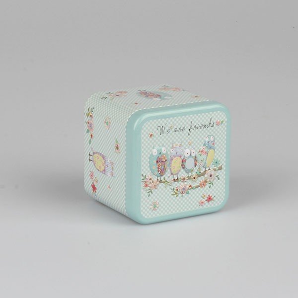 Modrá plechová dóza Dakls Sweet Pastel,délka 7,5 cm