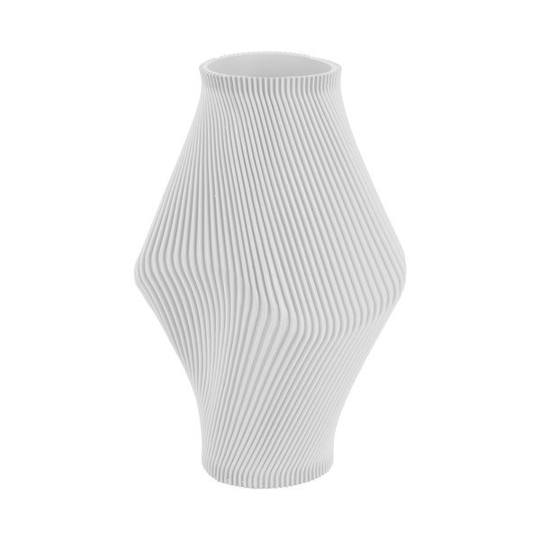 Vaso bianco in poliresina (altezza totale 30 cm) Twisted Rib – PT LIVING