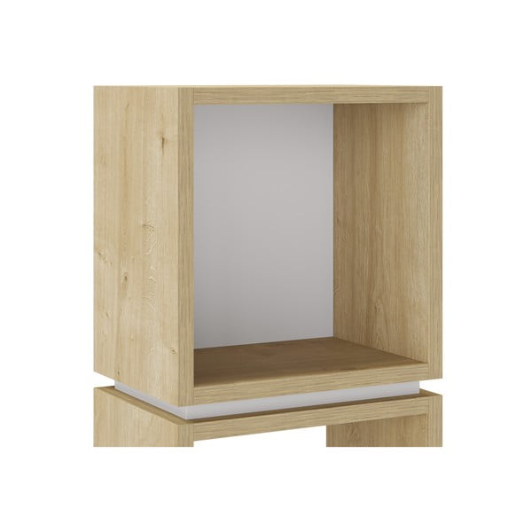 Libreria in rovere decorato in bianco e naturale 32x66 cm Lofty - Marckeric-image-3