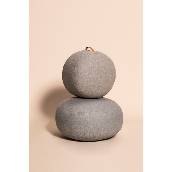 Pouf grigio chiaro Turenio, ø 70 cm Mochi - Hübsch-image-3