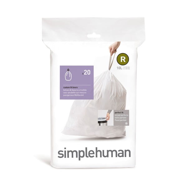 Sacchetti della spazzatura con chiusura 20 pz 10 l R - simplehuman